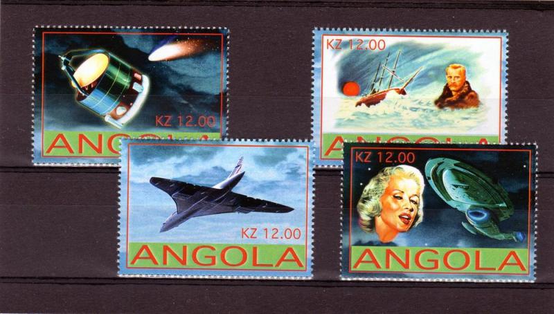 Angola 2001 Halley's Comet/Concorde/Polar Conquest  Set (4) Perforated