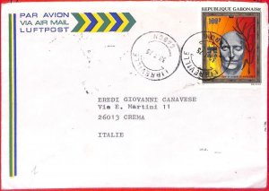 aa3916  - GABON   - Postal History - AIRMAIL COVER to ITALY  1975   NAPOLEON