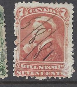 Canada Bill Stamp FB44 Used 7cent 