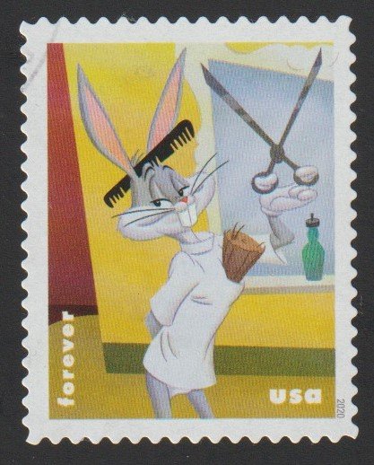 SC# 5494 - (55c) - Bugs Bunny in Costume: Barber 1/10 - Used Single Off Paper