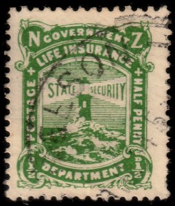 ✔️ NEW ZEALAND 1932- LIGHTHOUSE LIFE INSURANCE - SC.  OY11 (o)