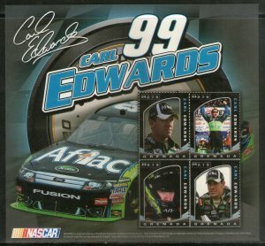 Grenada CARL EDWARDS American Race Car Driver Sheet Perforated Mint (NH)