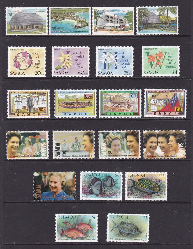 Samoa x 5 MNH modern sets