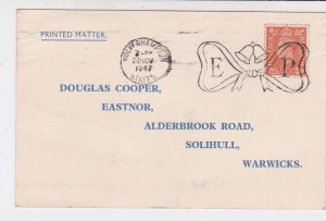 Princess Elizabeth Wedding Bow Shape Slogan Postmark 1947 Stamps Card Ref 33237