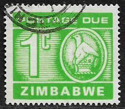 Zimbabwe #J20 Used Stamp - Postage Due - Bird