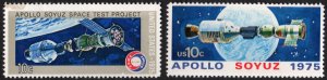 SC#1569-70 10¢ Apollo-Soyuz Mission Singles (1975) MNH