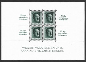 Doyle's_Stamps: M1937 German A. Hitler Semi-Postal Sheet Scott #B104* VLH