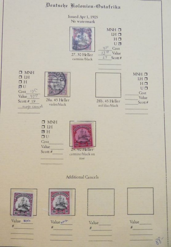 EDW1949SELL : GERMAN EAST AFRICA Mint & Used collection on pages. Scott Cat $619