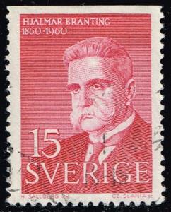 Sweden #566 Hjalmar Branting; Used (0.35)