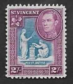 SE)1949 ST. VINCENT, KING GEORGE IV, PEACE AND JUSTICE, MINT