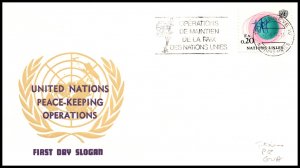 UN Geneva Peace Keeping Operations 1977 First Day Slogan Cancel Cover