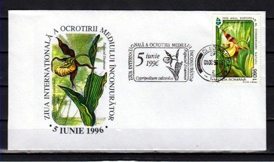 Romania, 1996 issue. 05/JUN/96. Orchid cancel on Cachet Cover.