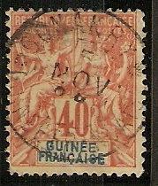 French Guinea 13 Used SON Cds Fine 1892 SCV $32.50