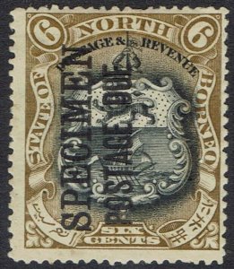 NORTH BORNEO 1897 POSTAGE DUE 6C SPECIMEN