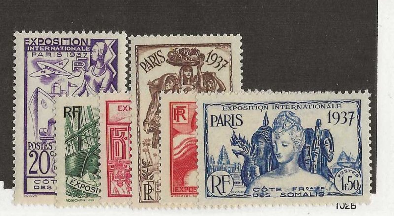 French Somali Coast Sc #139-144  set of 6 NH VF
