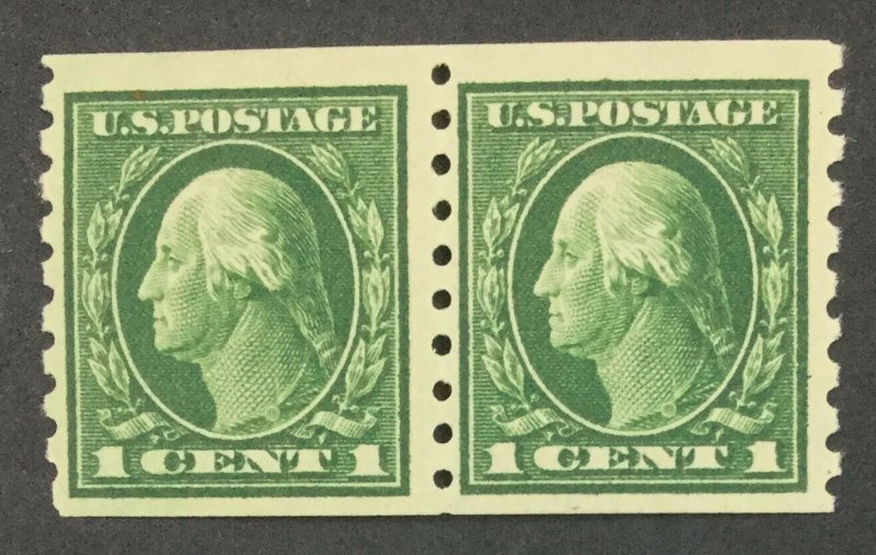 MOMEN: US STAMPS #412 PAIR MINT OG H **WEISS CERT** LOT #48624