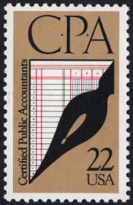 SC#2361 22¢ Certified Public Accountants Single (1987) MNH