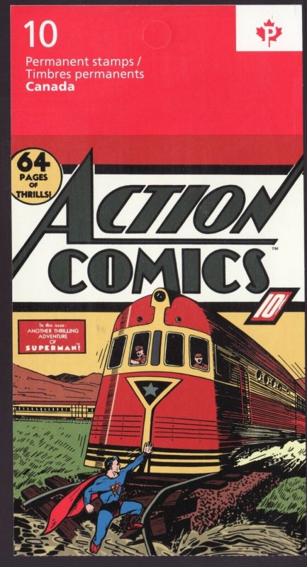 2013 - 2683ai BK556 Booklet- Canada 10 MNH Stamps - Superman (1939 train)  cv$17