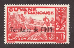 1932-38 - French Colony Inini, Sc# 22 - 90¢, Natives & Canoe. MH Cv$3.50