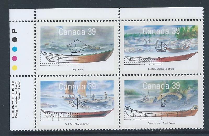 Canada #1269a UL PL BL Small Craft - 2 39¢ MNH3