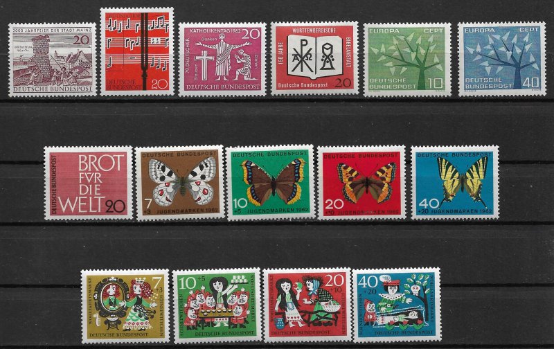 1962 Germany Commemorative & Semi Postal Year set MNH