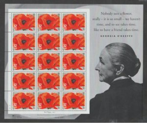 U.S. Scott #3069 Georgia O'Keeffe Stamp - Mint NH Sheet