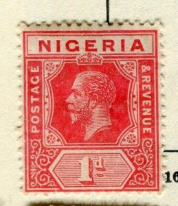 NIGERIA; 1920s early GV issue fine Mint hinged 1d. value