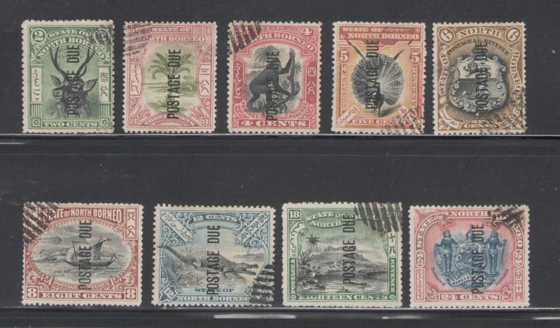 North Borneo 1901 Postage Due Scott # J11 - J19 Used