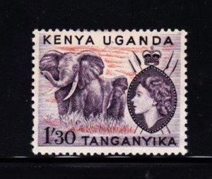 Album Treasures Kenya Uganda Tanganyika Scott # 113  1.3sh Elephants Mint NH