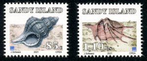 SANDY ISLAND - 2021 - Definitive Issue, Shells - Perf 2v Set-M N H-Private Issue