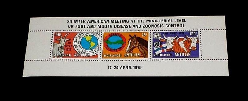 NETHERLANDS ANTILLES 1979, ANIMAL HEALTH, SOUVENIR SHEET, MNH,  NICE! LQQK!