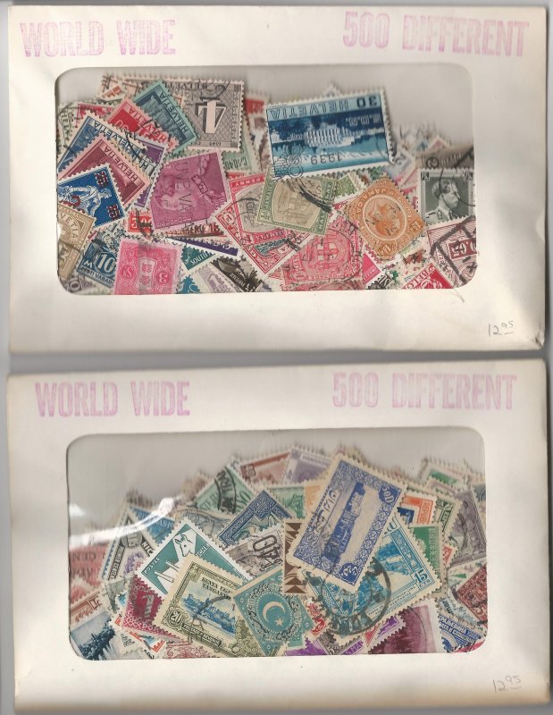 Old Unopened 500 Different World Wide Stamp Packet Assembled Before 1980.