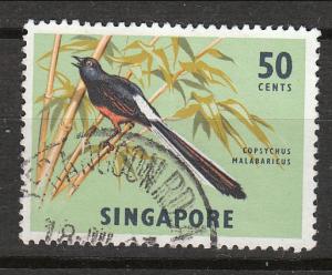 Singapore 1962 Sc 66a Bird 50c Used watermark sideways