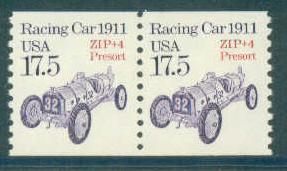 2262a 17.5c Race Car Fine MNH Dry Gum Pair