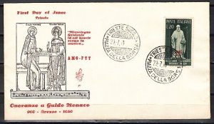 Italy-Trieste. Scott cat. 80. Composer Guido D`Arezzo. First Day cover.