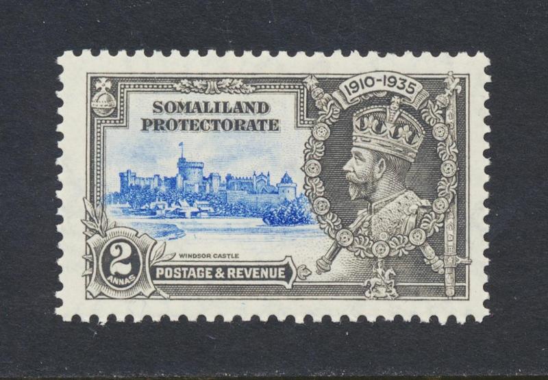 Somaliland Prot,1935 Jubilé d'argent,2c  Milan Royal & Vertical Log Var  VF LH