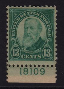 1926 Harrison Sc 622 MNH OG  plate number, Hebert CV $80