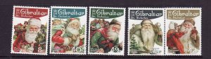 Gibraltar-Sc#1061-5-unused NH set-Christmas-Santa Claus-2006-