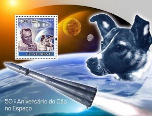 GUINEA BISSAU - 2007 - Space, Dog in Space - Perf Souv Sheet - Mint Never Hinged