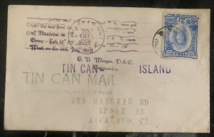 1936 Niuafoou Tonga Toga Islands Tin Can Mail Cover To Auckland New Zeland