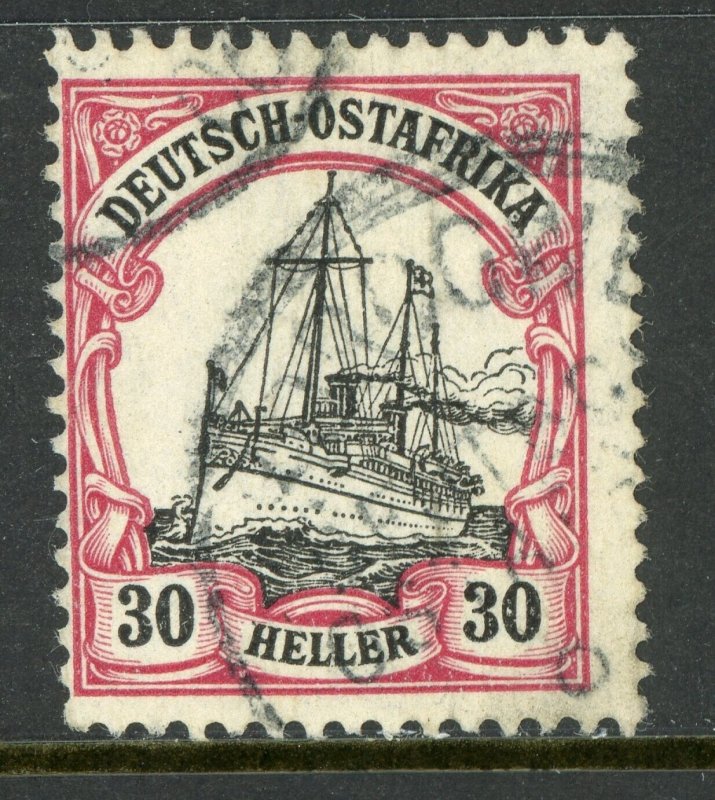 East Africa 1905 Germany 30h Yacht Ship Unwatermark Scott # 27 VFU X248