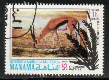 Gazelle, Manama stamp Used