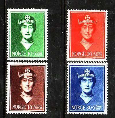 Norway-Sc#B11-14- id9-unused very light hinge Semi-postal set-Queen Maud