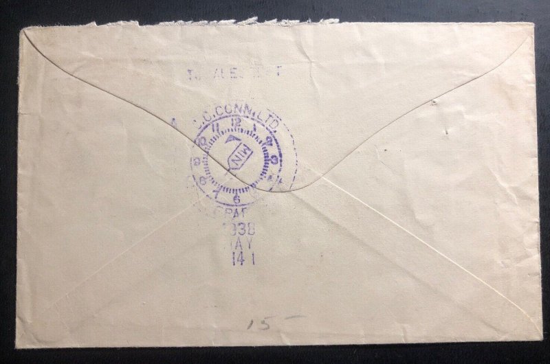 1938 Point Fortin Trinidad Postage Due Cover To Elkhart IN USA