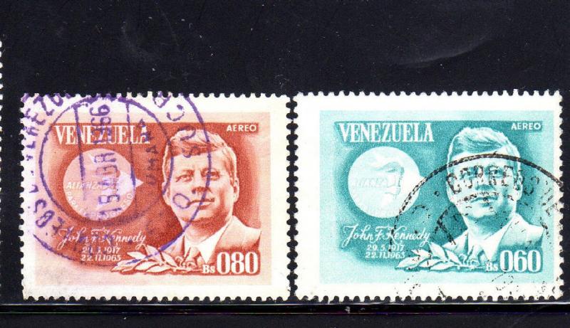 VENEZUELA #C900-C901  1965  J.F KENNEDY    F-VF USED