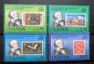 (290) UGANDA 1979 : BIRDS STAMPS ON STAMPS ROWLAND HILL - MNH VF