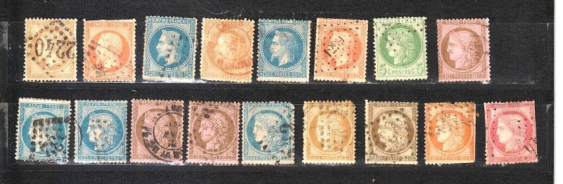 France Collection 19th Century used Stamps Napoleon III and Ceres HH Some faults