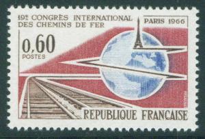 France Scott 1161 MNH** 1966 Railroad stamp