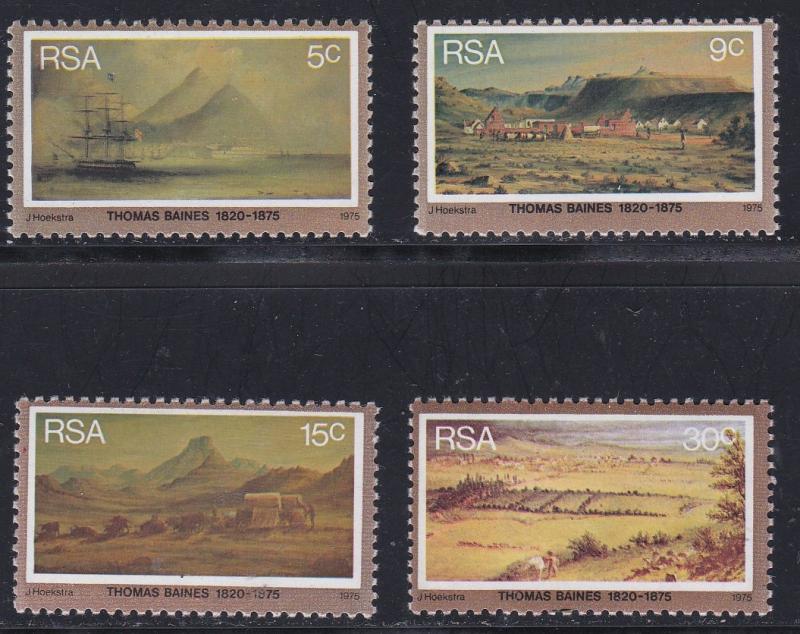 South Africa # 443-446, John Thomas Baines Paintings, NH, 1/2 Cat.