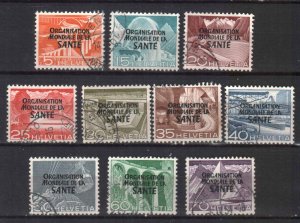 SWITZERLAND STAMPS, 1948-1950 THE WORLD HEALTH ORG. . USED